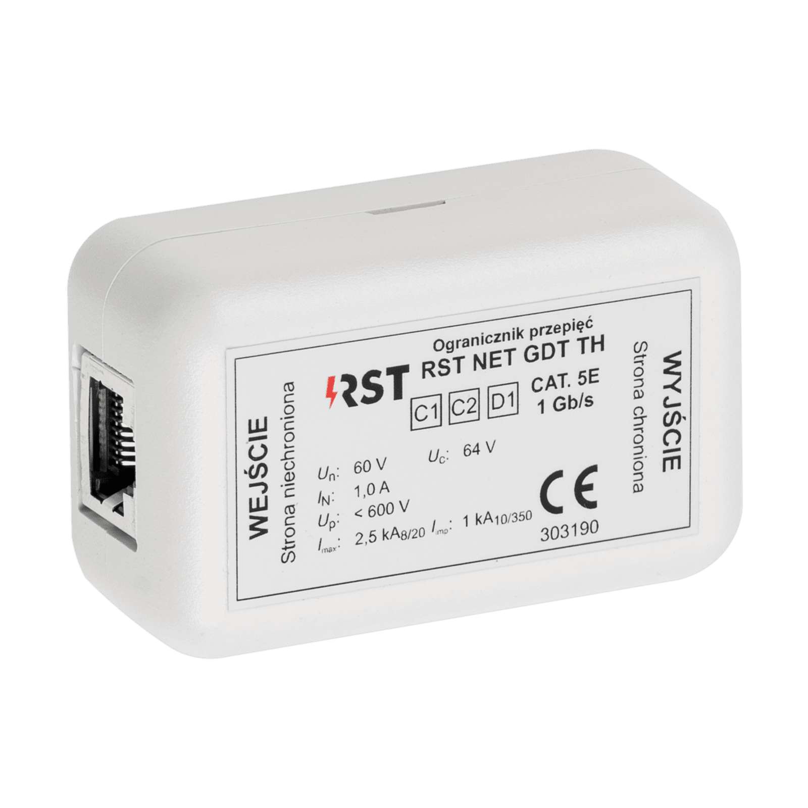 RST NET GDT TH Ogranicznik przepięć do ochrony sieci IP