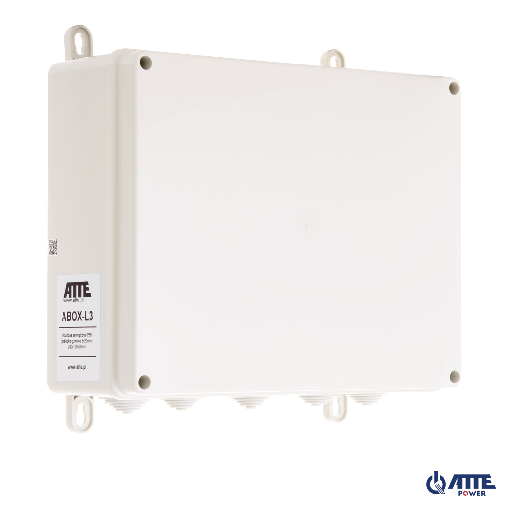 ABOX-L3 Obudowa zewnętrzna, IP55, 240x190x90mm, zaślepki gumowe