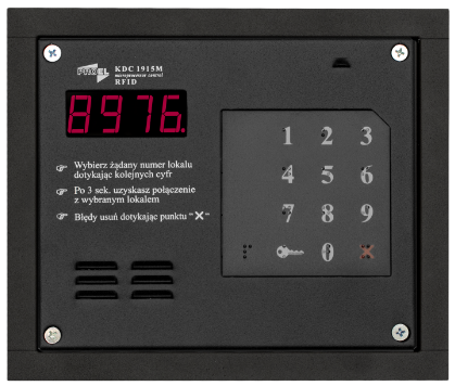 KDC1915M-CZARNA Klawiatura satelicka, pozwala rozszerzyć system o kolejne wejścia, wbudowany czytnik RFID, PROEL