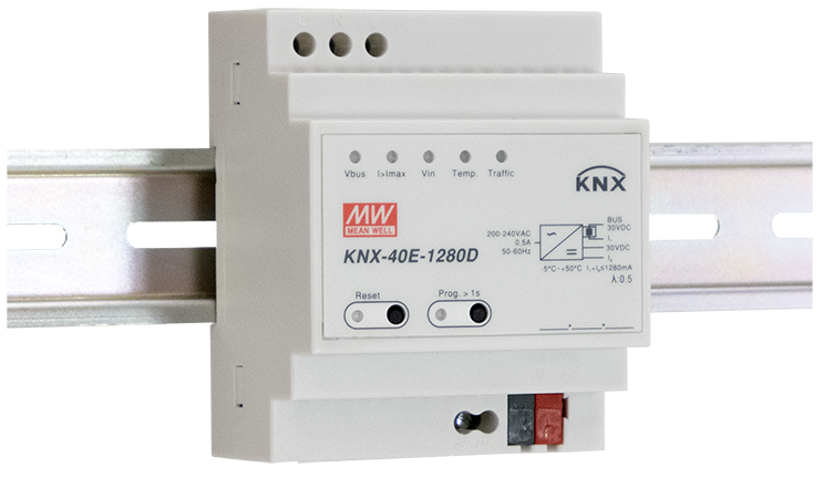 KNX-40E-1280D Zasilacz magistrali KNX, 1280mA, fun. diagnos.