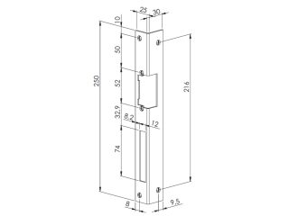 YFPKL250B Kątownik lewy 250mm, brąz