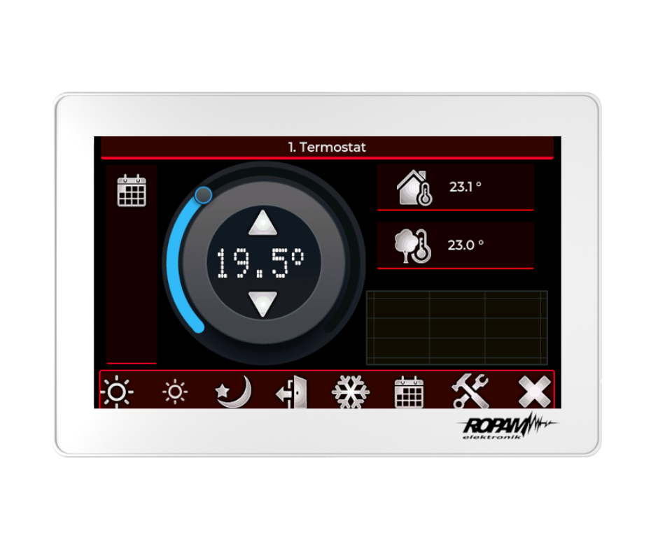 TPR-7W Panel dotykowy 7", stałe złącza, pojemnościowy