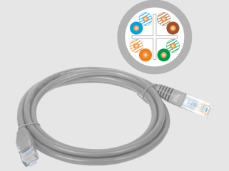 KKU6SZA0.5 PATCH CORD KAT.6 UTP 0.5M SZARY
