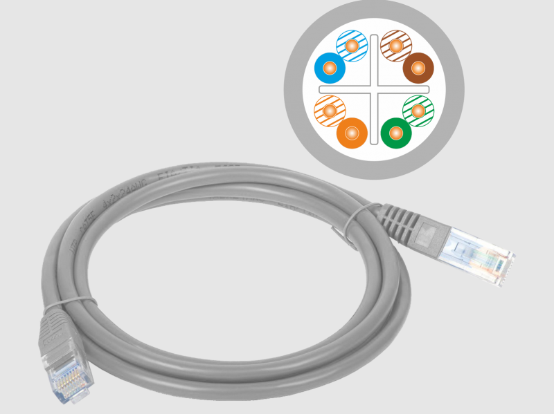 KKU6SZA2 PATCH CORD KAT.6 UTP 2.0M SZARY