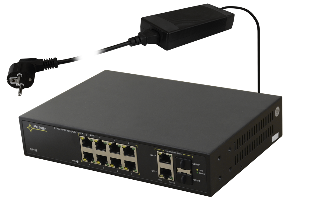 SF108 Switch 12-portowy (8xPoE)