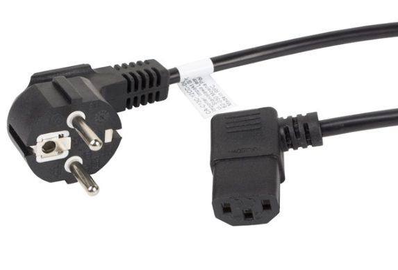 Kabel zasilający kątowy CEE 7/7 - IEC 320 C13 1.8m VDE czarny CA-C13C-12CC-0018-BK