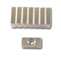 MPŁ 20x10x5 N38 Magnes Neodymowy Płytkowy pod śrubkę