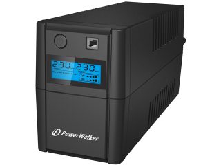 VI 850 SHL FR UPS Power Walker Line-Interactive 850VA, 2x 230V PL OUT, RJ11 in/out, usb, lcd, bateria 12V 9A