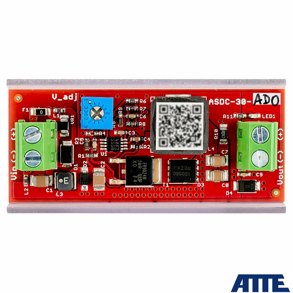 ASDC-30-AD0-OF Przetwornica DC/DC, obniżająca napięcie, nieizolowana, Vin 6...50VDC, Vout 3,3V...12VDC, Iout 2,5A