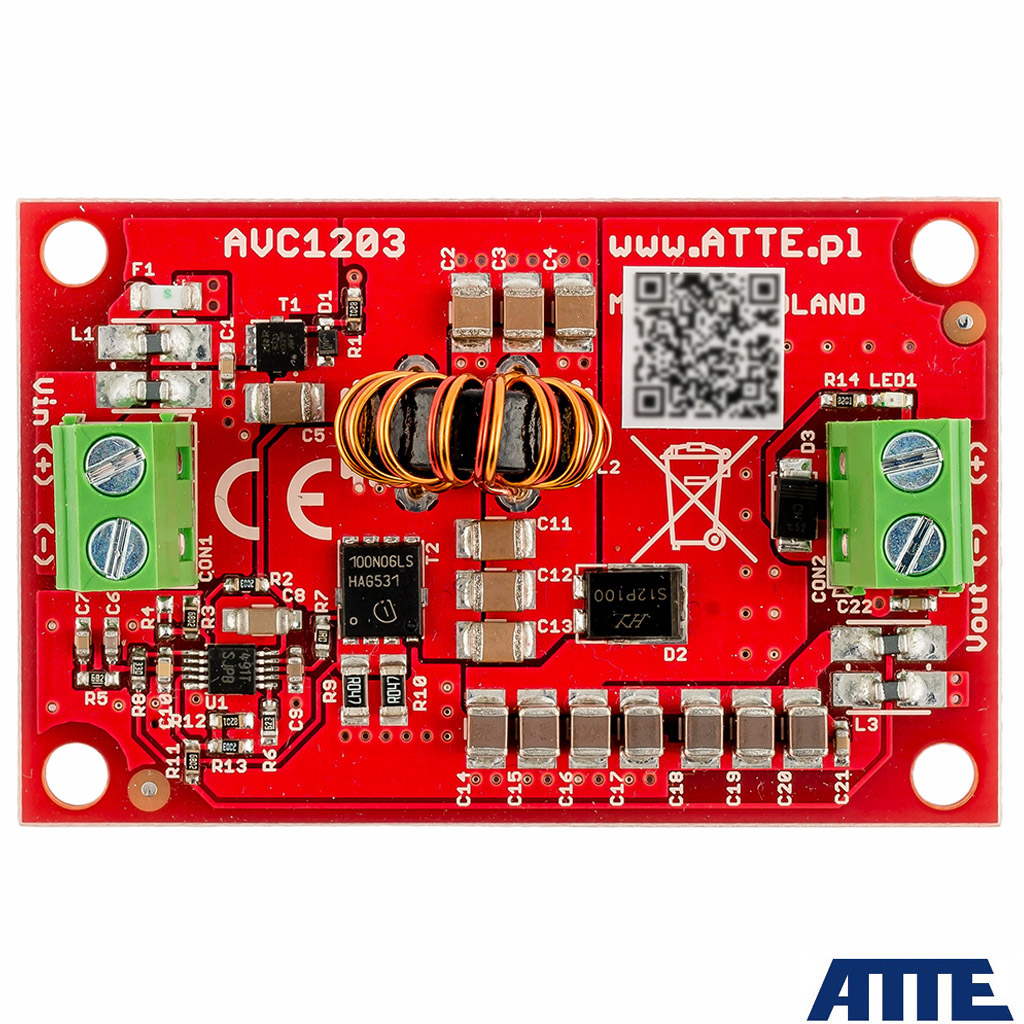 AVC-30-120-OF Przetwornica DC/DC, stabilizująca napięcie, nieizolowana, Vin 6...30VDC, Vout 12VDC, Iout 2,5A