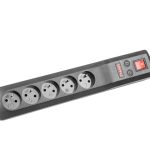 B5/15/CZ Listwa zasilająca, czarny, kabel 1.5m, 5 gniazd