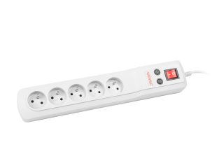 B5/15/SZ Listwa zasilająca, szary, kabel 1.5m, 5 gniazd