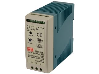 DRC-40B Zasilacz na szynę DIN, DRC 27.6V/40W/0.95A/0.5A, MEAN WELL