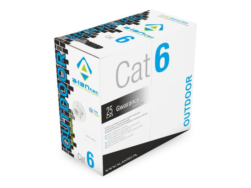 KIU6OUTZ305 Kabel U/UTP kat.6 PE 305m ŻELOWANY