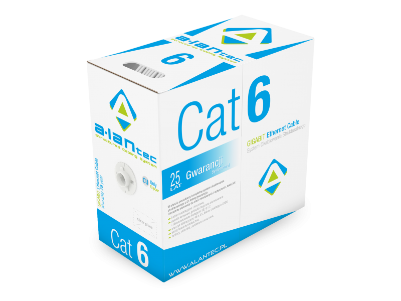 KIU6PVC305 Kabel U/UTP kat.6 PVC Eca 4x2x23AWG 305m