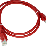 KKU5CZE0.25 Patch-cord U/UTP kat.5e PVC 0.25m czerwony