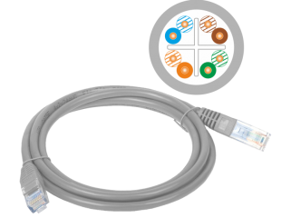 KKU6SZA10 Patch-cord U/UTP kat.6 PVC 10.0m szary