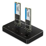 Stacja dokująca dysków 2x SSD M.2 SATA | NGFF | USB typ C QOLTEC