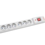 M6/45/SZ Listwa zasilająca, szara, kabel 4.5m, 6 gniazd