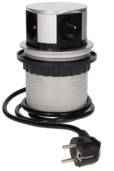 OR-AE-1341 Gniazdo meblowe ORNO/ wysuwane z blatu/ 4x250V AC/ z przewodem 1,5m