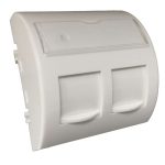 OS100 Adapter 45x45 2xRJ45 z klapkami przeciwkurzowymi