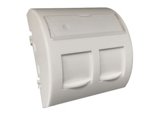 OS100 Adapter 45x45 2xRJ45 z klapkami przeciwkurzowymi