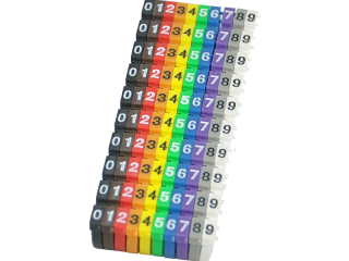 PK027BIA Oznaczniki kabli 0-9 na kable o śr. 6-7mm białe