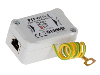 PTF-61-EXT/PoE 1-kanałowe zabezpieczenie przeciwprzepięciowe serii EXT z ochroną PoE do instalacji Gigabit Ethernet