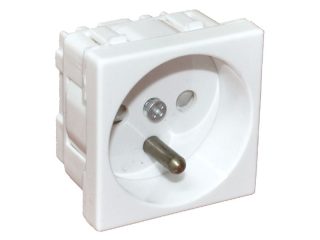 PZ01B Gniazdo elektryczne 45x45, białe - 2P+Z