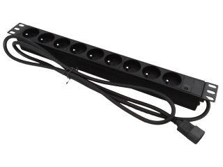 PZ09U Listwa zasilająca 19" gniazdo 9 x CEE 7/5 wtyk IEC320 C14