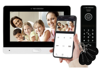 RM-T471HD WHITE/RC-411HD-CK Zestaw VD RFiD,PIN, monitor biały