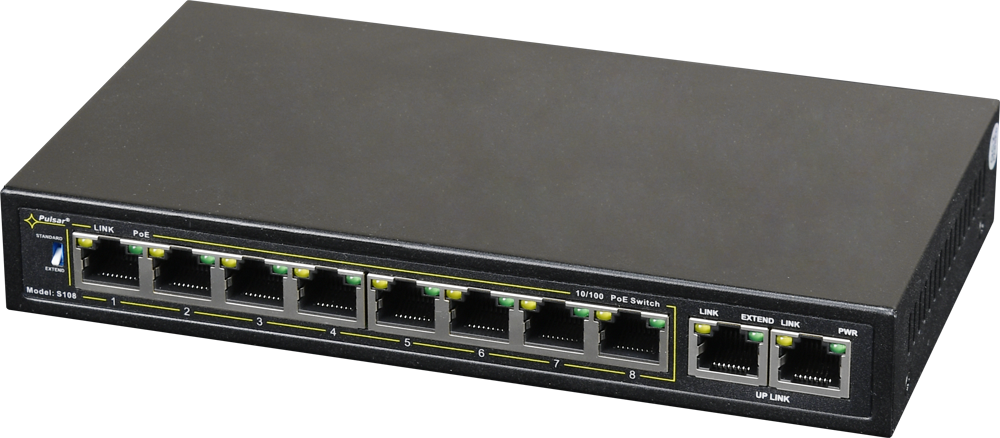 S108WP Switch PoE 10-portowy bez zasilacza do 8 kamer IP