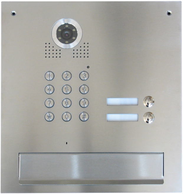 S562D-SKM Skrzynka jednowrzutowa, przelotowa na listy z wbudowanym wideodomofonem, 2 - przyciskowym, VIDOS