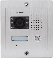 S601 Bramofon 1-przyciskowy, podtynkowy lub natynkowy, wandaloodporny, VIDOS