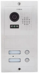 S602 Bramofon 2-przyciskowy, podtynkowy lub natynkowy, wandaloodporny, regulacja obiektywu, VIDOS