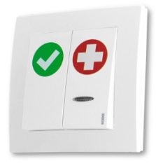 SPR-PK2/AK/BAT Przycisk alarmowo-kasujący 2-klawiszowy, bateryjny, podtynkowy