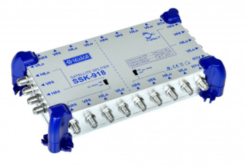SSK-918 Rozgałęźnik, 2x4-wejścia SAT (2xQuattro) + 1-wejście RTV, TELMOR
