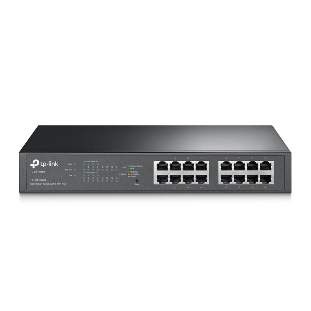 TL-SG1016PE Switch Easy Smart, 16 x Gb, w tym 8 x PoE+
