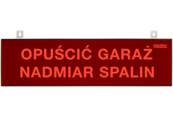 TP-4.s2/H2 Tablica ostrzegawcza OPUŚCIĆ GARAŻ NADMIAR SPALIN