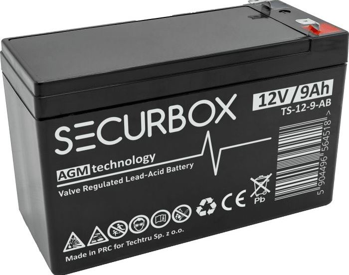 TS-12-9-AB Akumulator VRLA AGM 12V 9Ah SECURBOX