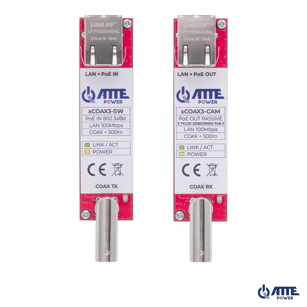 xCOAX3-SET Zestaw do transmisji Ethernet (PoE) po koncentryku