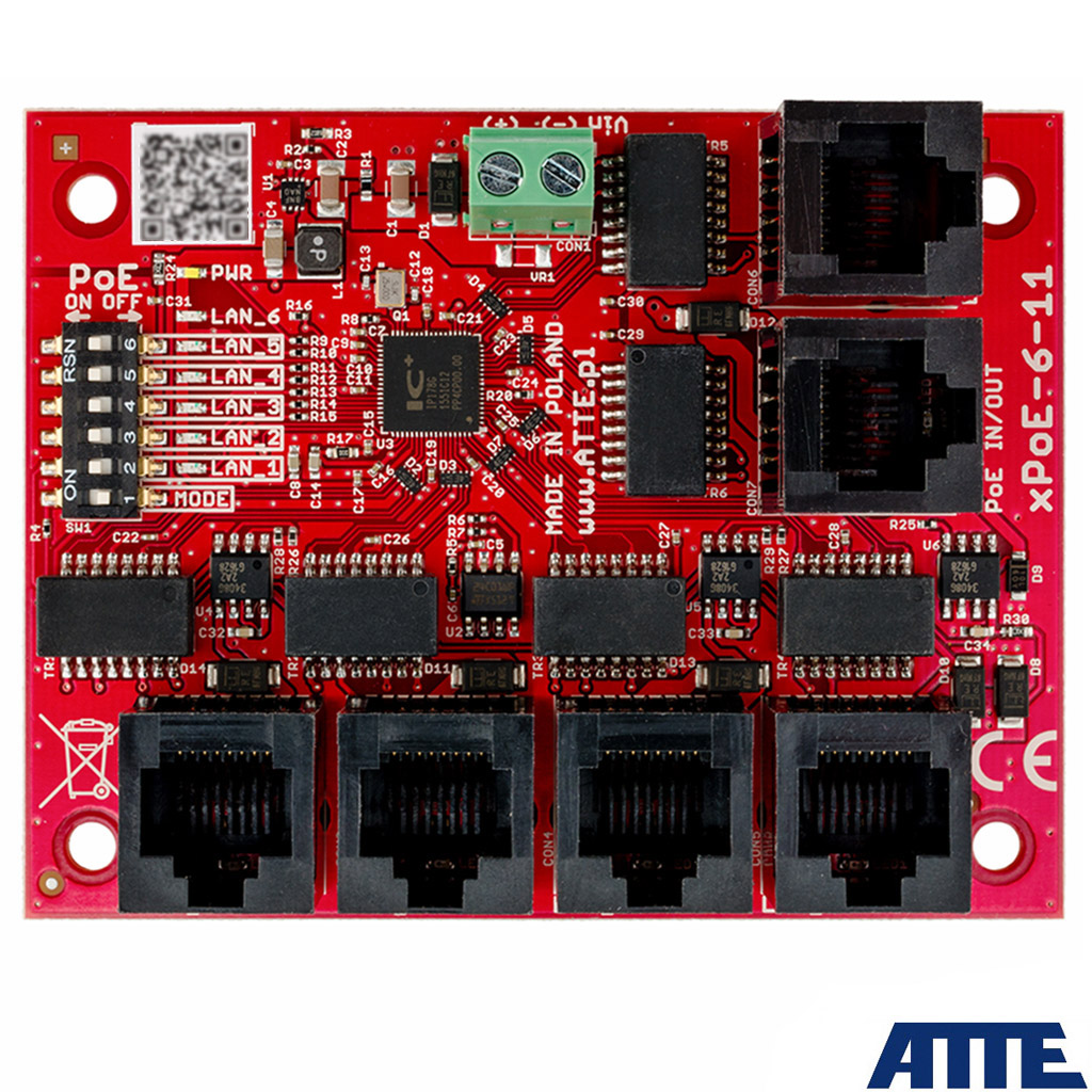 xPoE-6-11-OF Switch PoE, 6 portów 10/100Mbps (5xPoE + 1xUplink), niezarządzalny, Long Range